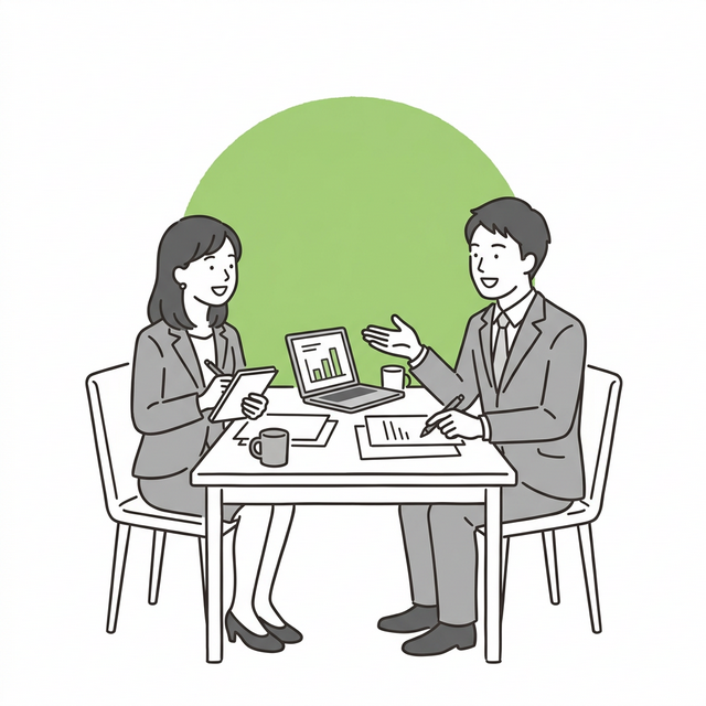 卸販売 × 実践型コンサルティングのイラスト